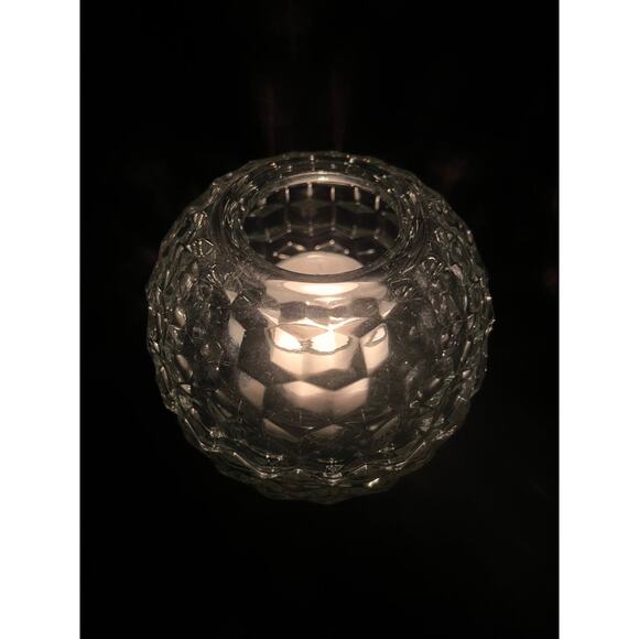 Vintage Round Cubist Clear Glass Fairy Lamp - Picture 4 of 12